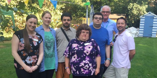 A group of volunteers at Meadowside in the garden