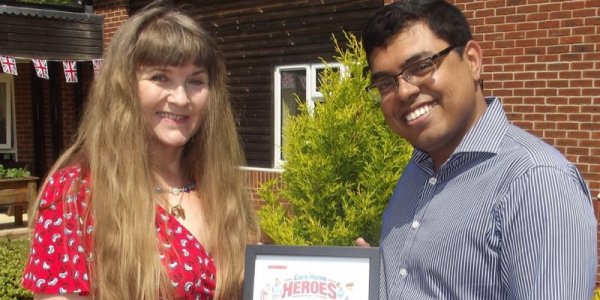 Home manager and admistrator holding certificate