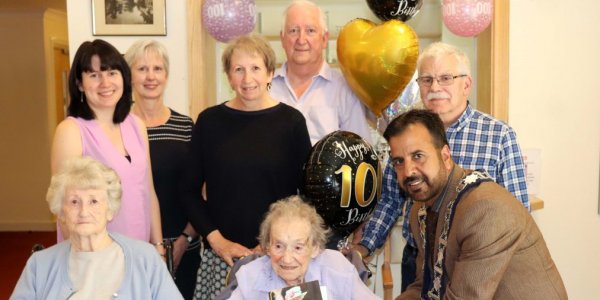 Frances celebrating her 100th birthday