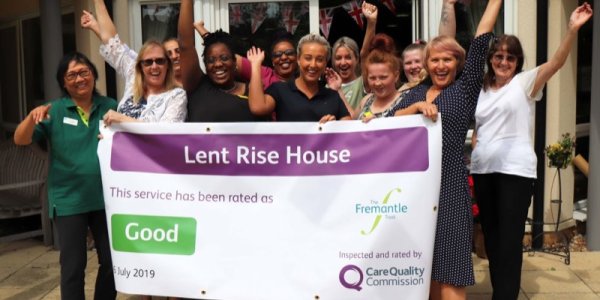The team at Lent Rise House celebrating CQC rating of Good
