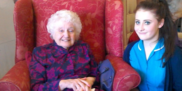 Resident with carer