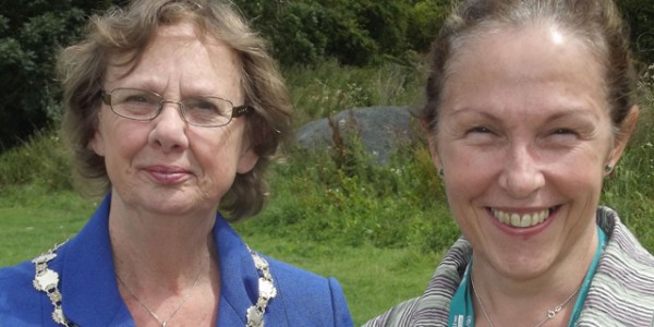 Deputy Mayor of Aylesbury, Councillor Barbara Russel with Liz Harris