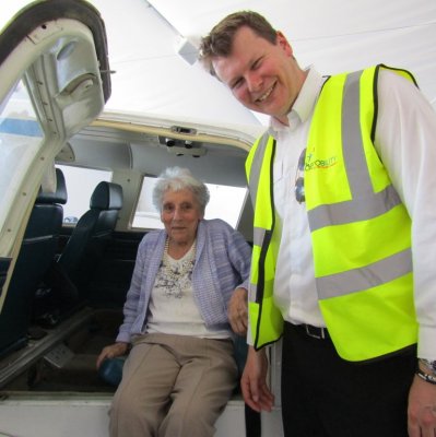 Resident enjoying flight in plane