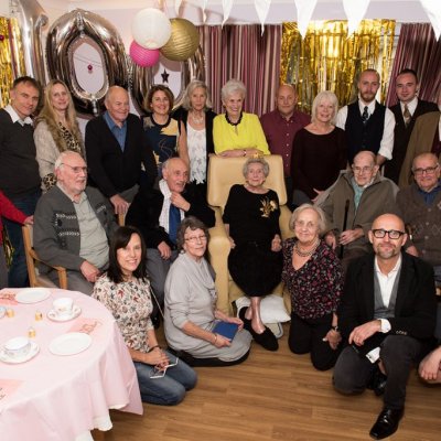 Joyce celebrating with her family.