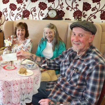 Art Group donating cheque to care home, Carey Lodge