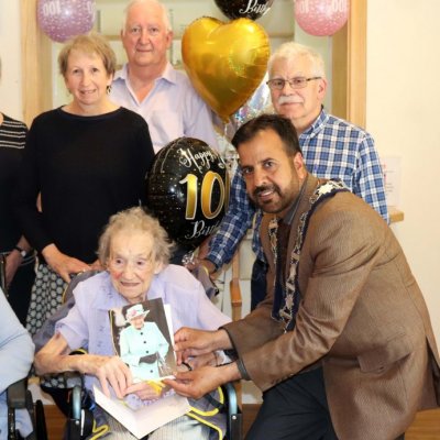 Frances celebrating her 100th birthday
