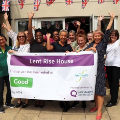 The team at Lent Rise House celebrating CQC rating of Good
