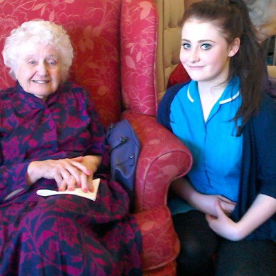 Resident with carer