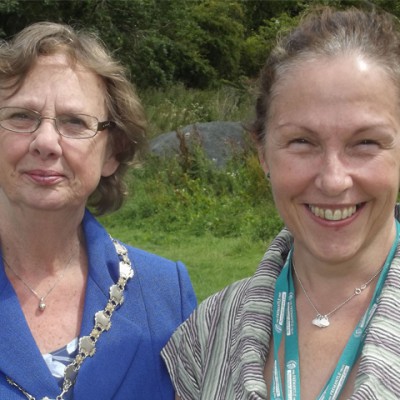 Deputy Mayor of Aylesbury, Councillor Barbara Russel with Liz Harris